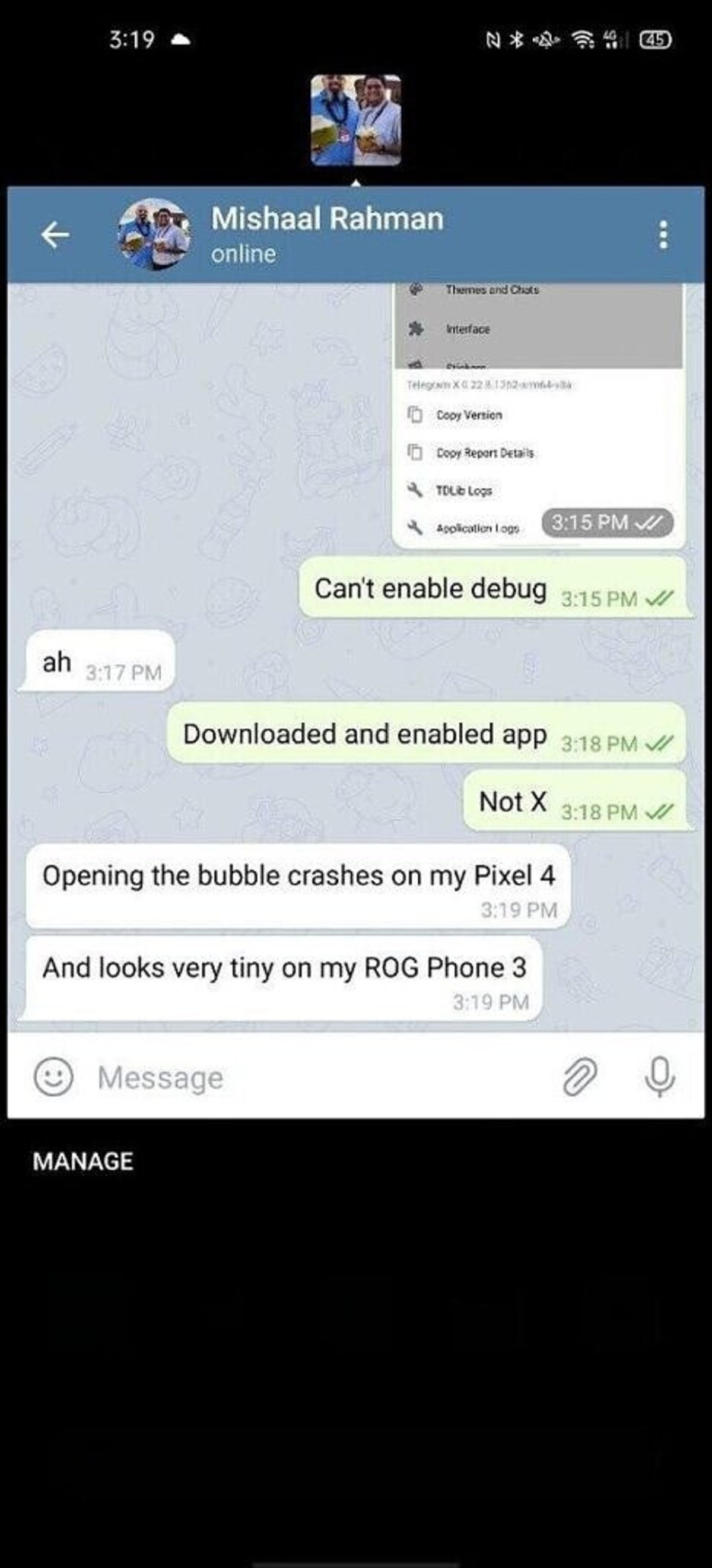 Así puedes activar las burbujas de chat de Telegram