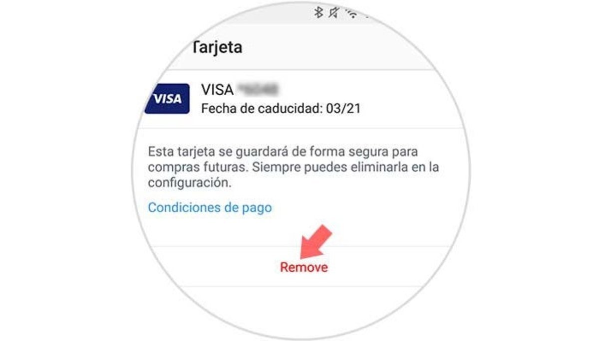 eliminar tarjeta credito instagram
