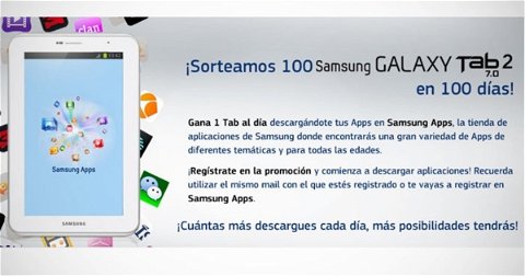 Samsung sortea 100 Tabletas Galaxy Tab 2 7.0 para promocionar su Samsung Apps