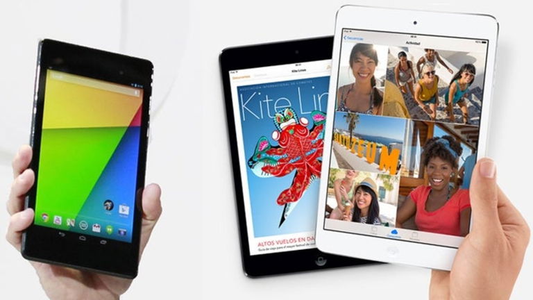 Google Nexus 7 e iPad mini con pantalla Retina frente a frente