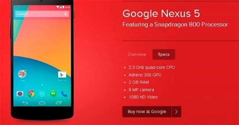 Google Nexus 5 viene con mejoras en el ahorro de batería