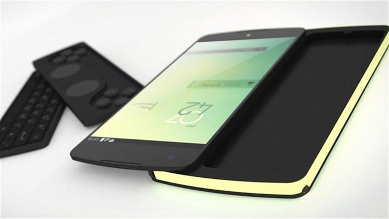 Concepto de Google Nexus P3 con teclado deslizante, gamepad y batería extendida