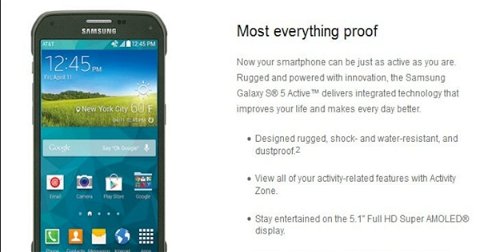Samsung Galaxy S5 Active ya disponible en EE.UU