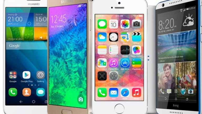 HTC Desire 820, iPhone 5s, Samsung Galaxy Alpha y Huawei Ascend G7, 64 bits cara a cara