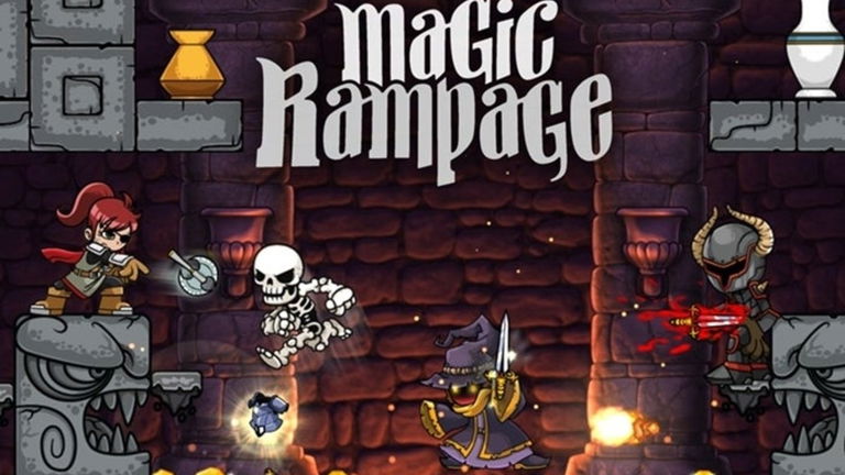 Un brujo y sus aliados combaten contra el ejército de las tinieblas en Magic Rampage