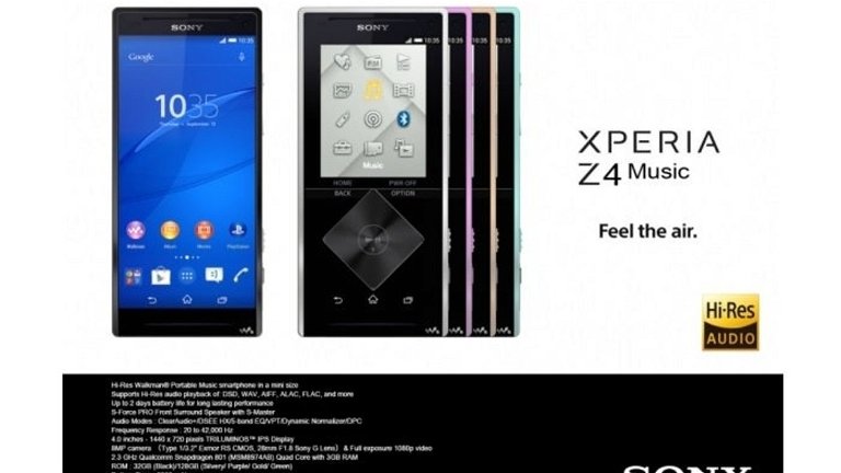 Sony Xperia 4 Music: características e imágenes filtradas