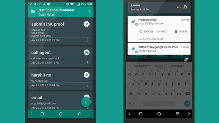 Añade notas y recordatorios en tu barra de notificaciones con Notification Reminder