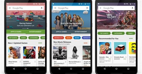 Google Play Store y su renovado diseño comienzan a llegar a terminales Android