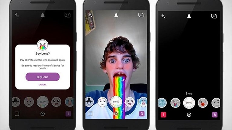 Snapchat incorpora filtros de pago para Android