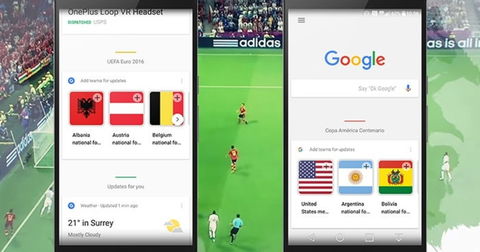 Sigue la Eurocopa y la Copa América Centenario con las nuevas cartas de Google Now