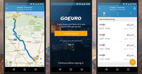 Con la app GoEuro ahora puedes reservar tu billete de bus, tren o avión en un clic