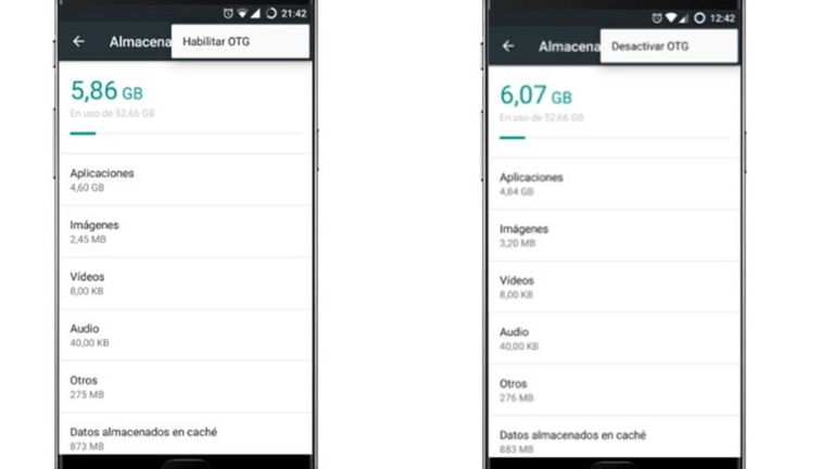 La opción para activar el modo OTG en el OnePlus 3 está escondida, así puedes activarla