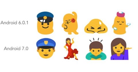 Así han cambiado los emojis de Android 6.0 a Android 7.0: los humanos ahora son humanos