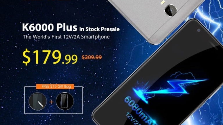 OUKITEL K6000 Plus: olvídate de volver a cargar tu móvil con sus 6.080 mAh de batería