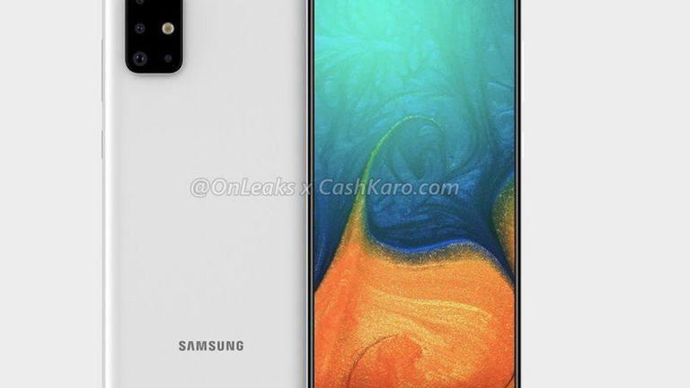 Este es el diseño del Samsung Galaxy A71, con cuatro cámaras y agujero en pantalla según OnLeaks