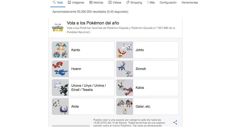 Google quiere que elijas al Pokémon del año: ¡vota con tu móvil!