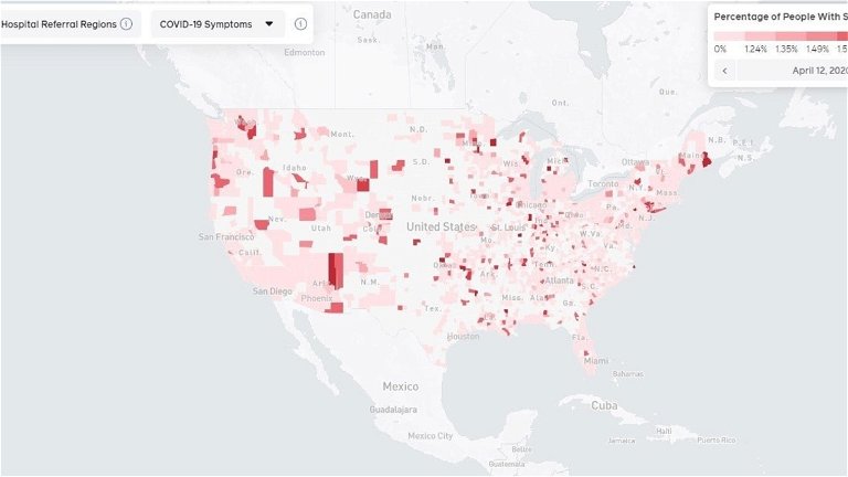 Facebook ha creado un escalofriante mapa del coronavirus
