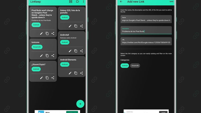 LinKeep es una útil app que te permite guardar y organizar todos tus enlaces en un mismo lugar