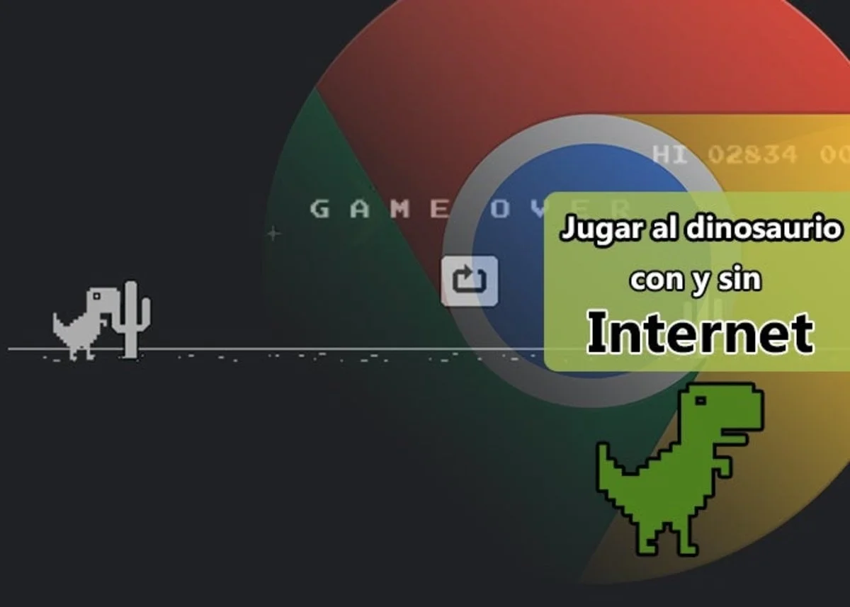 Jugar al dinosaurio de Google con y sin Internet