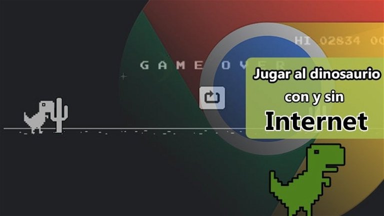 Jugar al dinosaurio de Google con y sin Internet