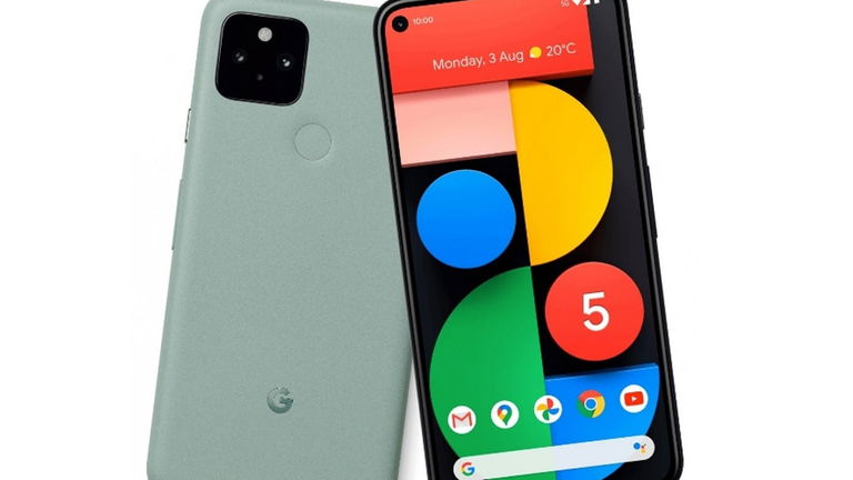 Este es el Google Pixel 5 en color verde menta