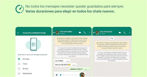 WhatsApp se actualiza con nuevas funciones para los mensajes que desaparecen