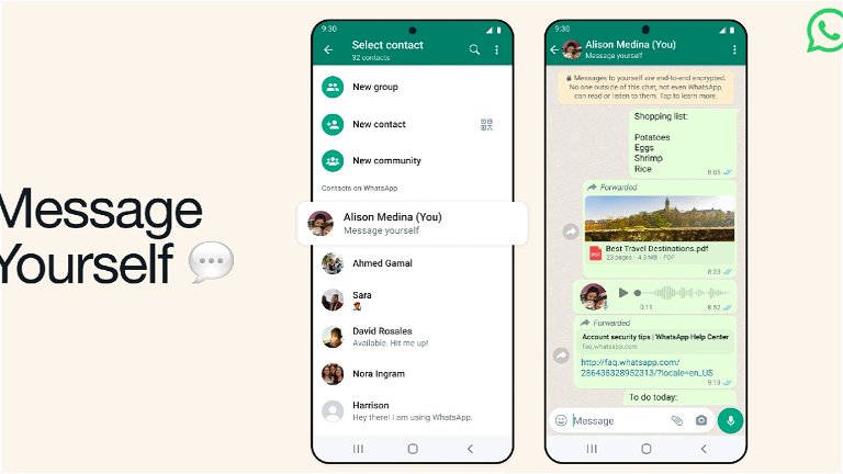 How to send messages to yourself on WhatsApp