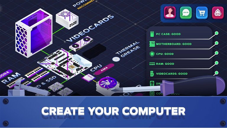 This curious mobile game allows you to set up your own gaming PC business