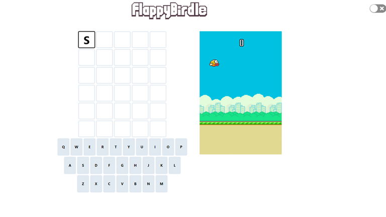Make playing Wordle hell by mixing it with Flappy Bird