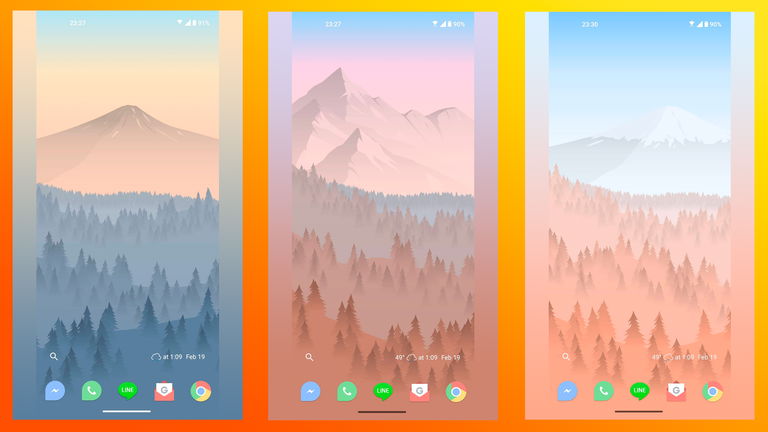 Este genial fondo de pantalla animado lleva un paisaje que cambia a lo largo del día a tu pantalla de inicio