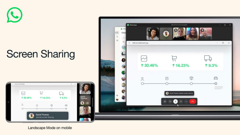 Ya puedes compartir tu pantalla durante las videollamadas de WhatsApp