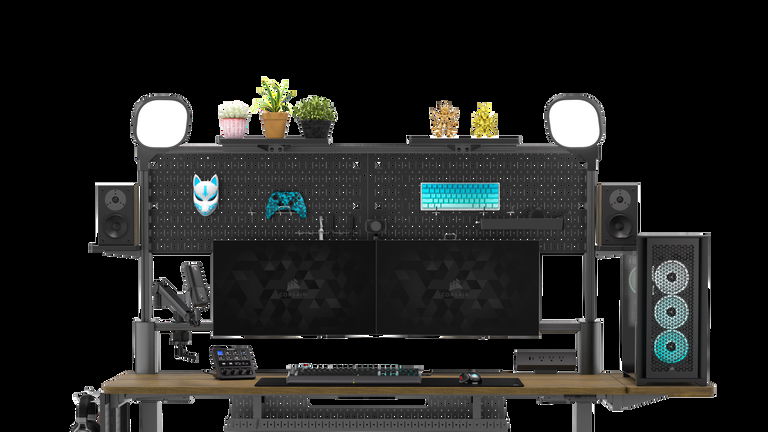 El escritorio elevable más bestia es de Corsair: modular, de dos metros de ancho y 100% personalizable