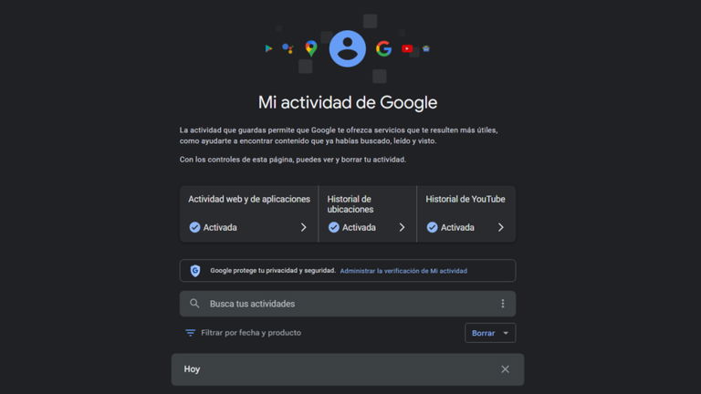 Mi actividad de Google: así puedes eliminar toda tu información de Google