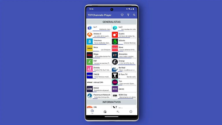 La mejor app para ver la TV en el móvil se actualiza: todas las novedades de la nueva versión de TDTChannels