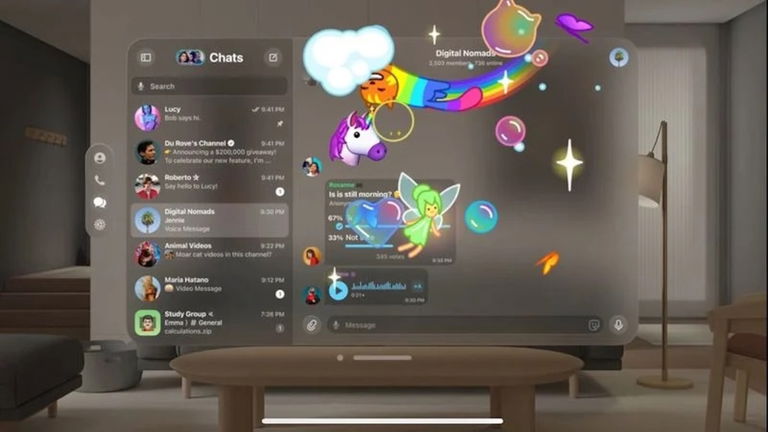 Así de alucinante lucirá Telegram en el Apple Vision Pro
