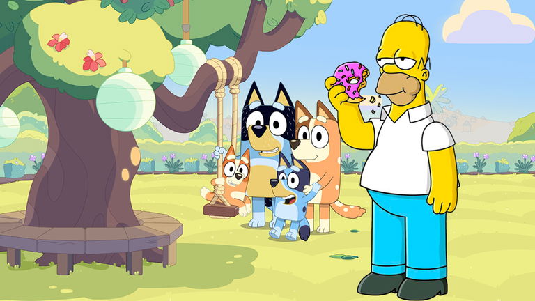 'Bluey' recrea la intro de 'Los Simpson' y se convierte en un éxito rotundo. Es un tributo excelente