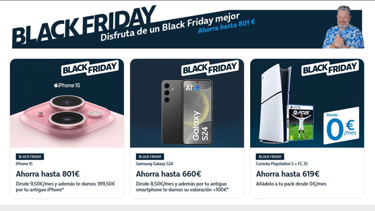 El Black Friday llega a Movistar con descuentos de hasta 801 euros en sus dispositivos