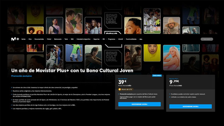 Movistar Plus+ por 3 euros al mes: así puedes conseguirlo con el Bono Cultural Joven