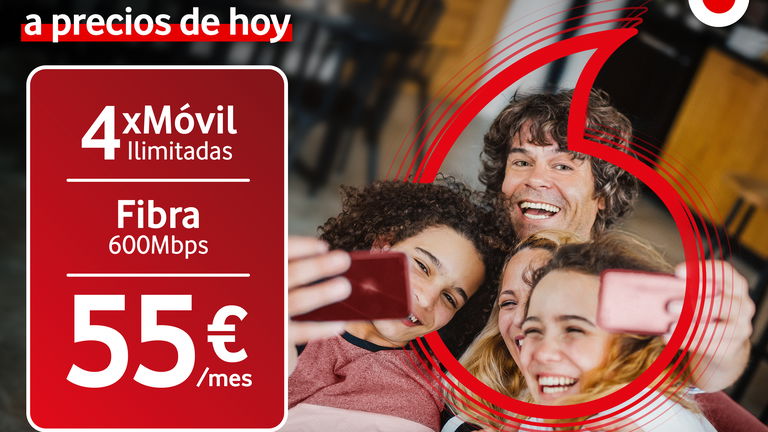 4 móviles y fibra de 600 Mbps con un ahorro de 180 euros al año: así es el nuevo plan familiar de Vodafone