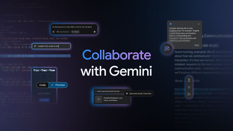 Google anuncia Canvas y Audio Overview para Gemini: su IA ahora más creativa y colaborativa