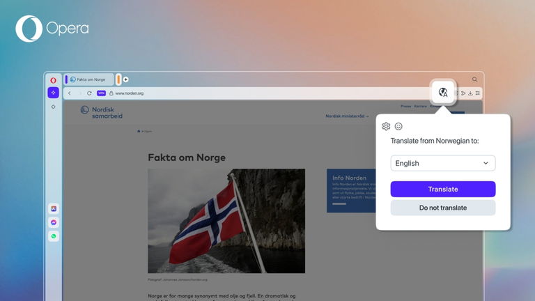 Opera renueva las versiones de escritorio de Opera One y Opera GX: más seguridad, nuevo traductor y otras funciones