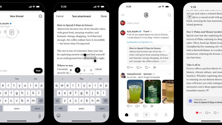 Threads, la red social de Mark Zuckerberg, se convierte prácticamente en un blog con hasta 10.000 caracteres