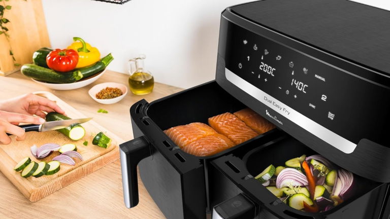 Freidora de aire XXL a precio mini: 11L y dos cestas para ahorrar tiempo, aceite... y dinero, porque tiene gran descuento
