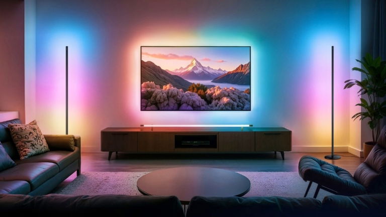 Transforma cualquier espacio en algo nuevo y con descuento: lámpara de pie WiFi con 16 millones de colores