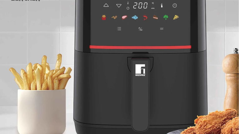 Brutal 61% de descuento en la freidora de aire Bergner de 6,5L de capacidad y 2200W de potencia