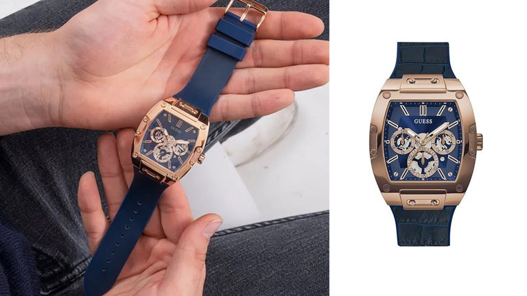 El mejor regalo de Reyes: reloj GUESS rebajado, con una caja de 42 mm de diámetro en acero inoxidable y una esfera profunda en azul